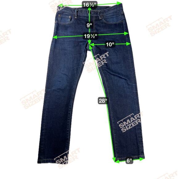 Uniqlo Kaihara Japanese Denim Selvedge Slim Straight Mid Rise Jeans Size 34x34 - Picture 7 of 12